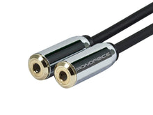 Load image into Gallery viewer, Monoprice Designed for Mobile 6ft 3.5mm Stereo Plug/Two 3.5mm Stereo Jack Cable - Black