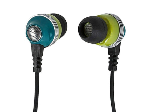 Monoprice Enhanced Bass Noise Isolating Earbuds Headphones w/ Built-in Microphone and Play/Pause Control - Green