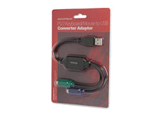 Load image into Gallery viewer, Monoprice PS/2 Keyboard/Mouse to USB Converter Adapter  Black