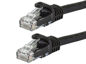 Monoprice Flexboot Cat5e Ethernet Patch Cable - Snagless RJ45  Stranded  350Mhz  UTP  Pure Bare Copper Wire  24AWG  2ft  Black