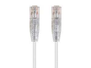 Monoprice Cat6 Ethernet Patch Cable - White, Snagless, RJ45, Stranded, 550MHz, UTP, CMR, Riser Rated, Pure Bare Copper Wire, 28AWG - SlimRun Series