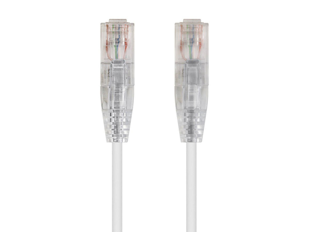 Monoprice Cat6 Ethernet Patch Cable - White, Snagless, RJ45, Stranded, 550MHz, UTP, CMR, Riser Rated, Pure Bare Copper Wire, 28AWG - SlimRun Series