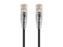 Load image into Gallery viewer, Monoprice SlimRun Cat6 Ethernet Patch Cable  Snagless RJ45  Stranded  550MHz  UTP  CMR  Riser Rated  Pure Bare Copper Wire  28AWG  20ft  Black