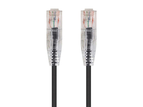 Monoprice SlimRun Cat6 Ethernet Patch Cable  Snagless RJ45  Stranded  550MHz  UTP  CMR  Riser Rated  Pure Bare Copper Wire  28AWG  20ft  Black