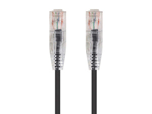 Monoprice SlimRun Cat6 Ethernet Patch Cable  Snagless RJ45  Stranded  550MHz  UTP  CMR  Riser Rated  Pure Bare Copper Wire  28AWG  20ft  Black