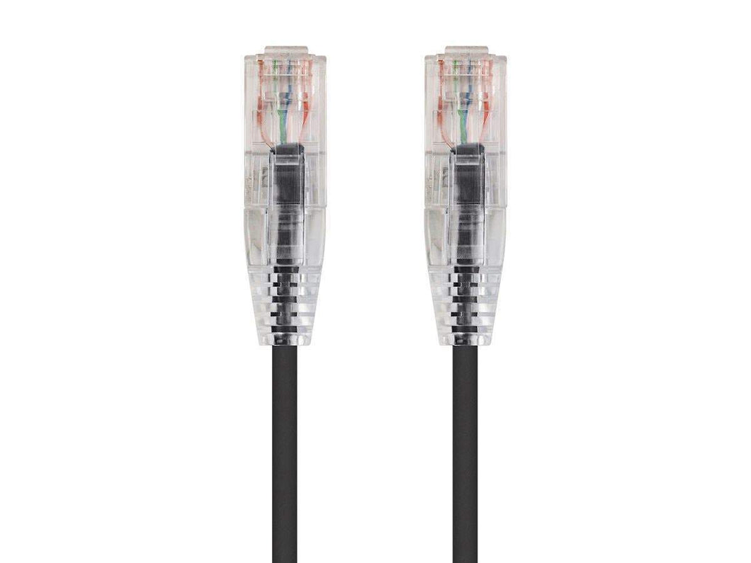 Monoprice SlimRun Cat6 Ethernet Patch Cable  Snagless RJ45  Stranded  550MHz  UTP  CMR  Riser Rated  Pure Bare Copper Wire  28AWG  20ft  Black