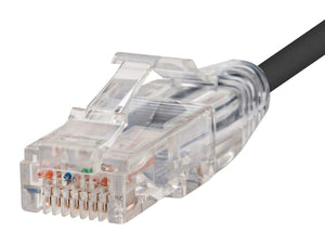 Monoprice SlimRun Cat6 Ethernet Patch Cable  Snagless RJ45  Stranded  550MHz  UTP  CMR  Riser Rated  Pure Bare Copper Wire  28AWG  20ft  Black