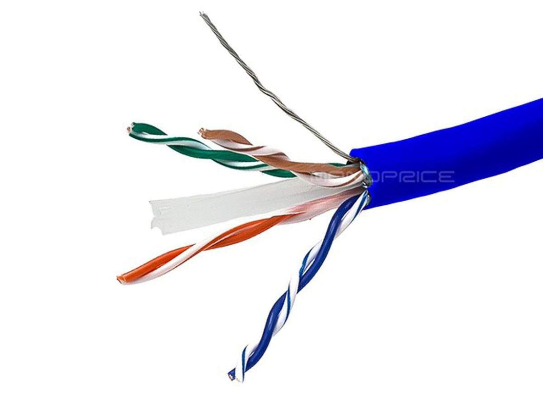 Monoprice Cat6 Ethernet Bulk Cable - Network Internet Cord - 304 Meters (1000ft) Blue, Solid, 550Mhz, STP, CM, Pure Bare Copper Wire, 23AWG, No Logo