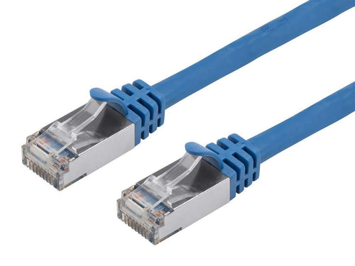 Monoprice Entegrade Cat7 Ethernet Patch Cable - Flexboot RJ45  Stranded  600MhzÂ   S/FTP  CMX  Pure Bare Copper Wire  26AWG  2ft  Blue