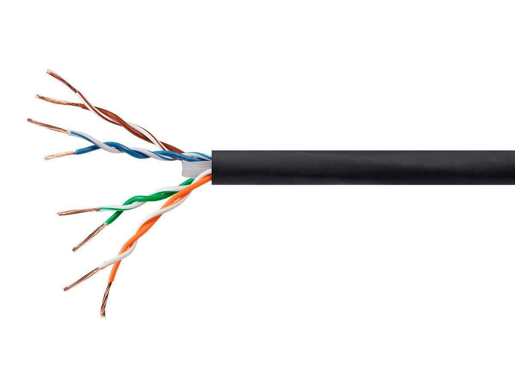 Monoprice Cat6 Ethernet Bulk Cable - Stranded, 550Mhz, UTP, CM, Pure Bare Copper Wire, 24AWG, 250ft, Black