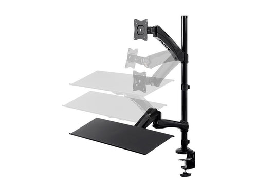 Sit-Stand Articulating Monitor and Keyboard Workstation