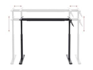 Workstream by Monoprice Sit-Stand Height Adjustable Table Desk Frame Workstation  Manual Crank