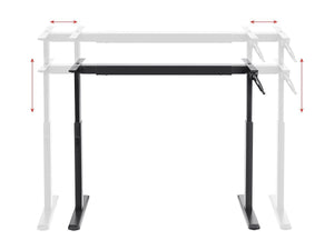 Sit-Stand Height Adjustable Desk Frame Workstation, Manual Crank