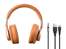 Load image into Gallery viewer, Monoprice SonicSolace Active Noise Cancelling Bluetooth Wireless Headphones, Champagne with Tan Over Ear Headphones