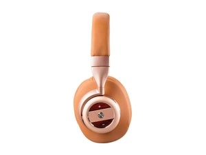 Monoprice SonicSolace Active Noise Cancelling Bluetooth Wireless Headphones, Champagne with Tan Over Ear Headphones