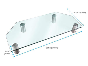 Workstream by Monoprice Corner Multimedia Desktop Monitor Stand  Clear Glass