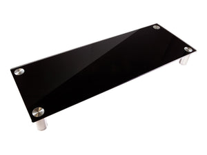 Large Multimedia Desktop Stand, Black Glass