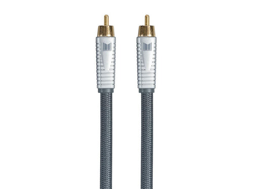 Monolith RCA Cable - 0.91M (3ft) - Silver, 24K Gold Plated Connectors, AL foil, OFC Copper Braided Shield