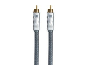 Monolith RCA Cable - 0.91M (3ft) - Silver, 24K Gold Plated Connectors, AL foil, OFC Copper Braided Shield