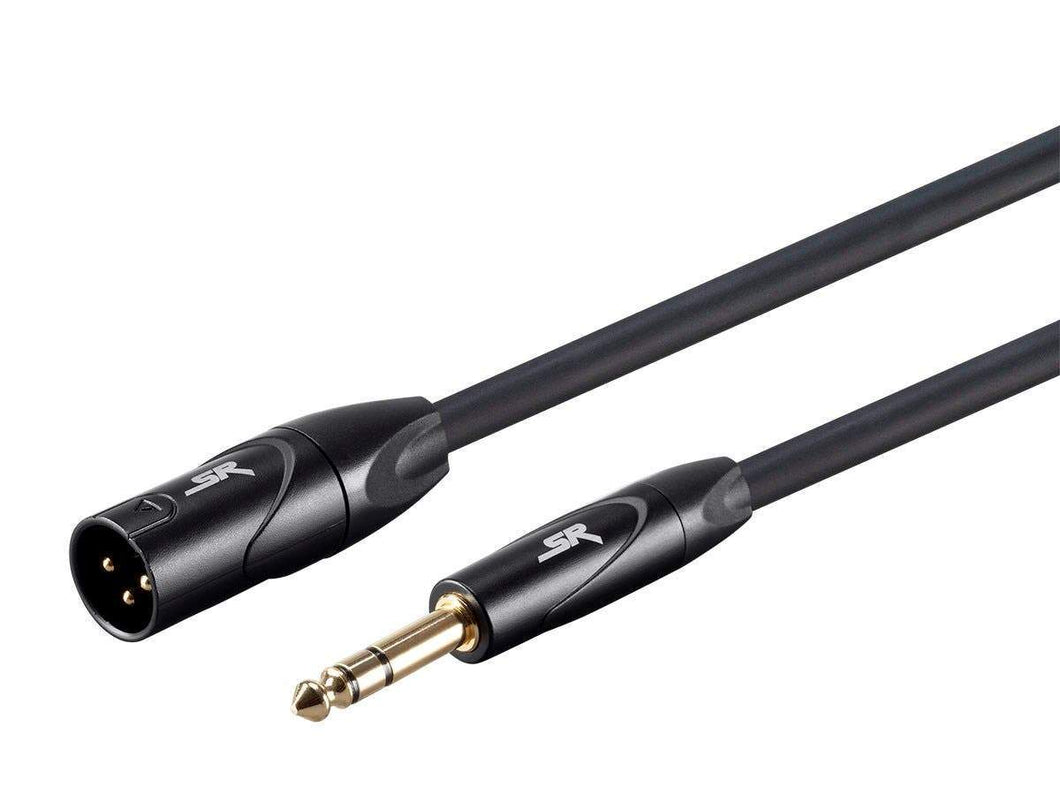 Stage Right by Monoprice 6ft XLR Male to 1/4inch TRS Male 16AWG Cable (Gold Plated)