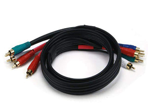 Monoprice 3ft 22AWG 5-RCA Component Video/Audio Coaxial Cable (RG-59/U) - Black