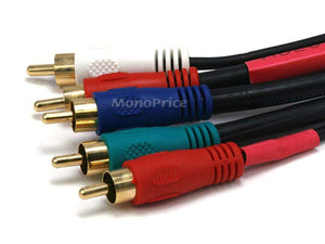 Monoprice 3ft 22AWG 5-RCA Component Video/Audio Coaxial Cable (RG-59/U) - Black