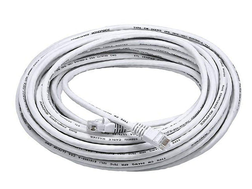 Monoprice Cat6 Ethernet Patch Cable - Network Internet Cord - 15 Meters (50ft) -  White, RJ45, Stranded, 550Mhz, UTP, Pure Bare Copper Wire, 24AWG