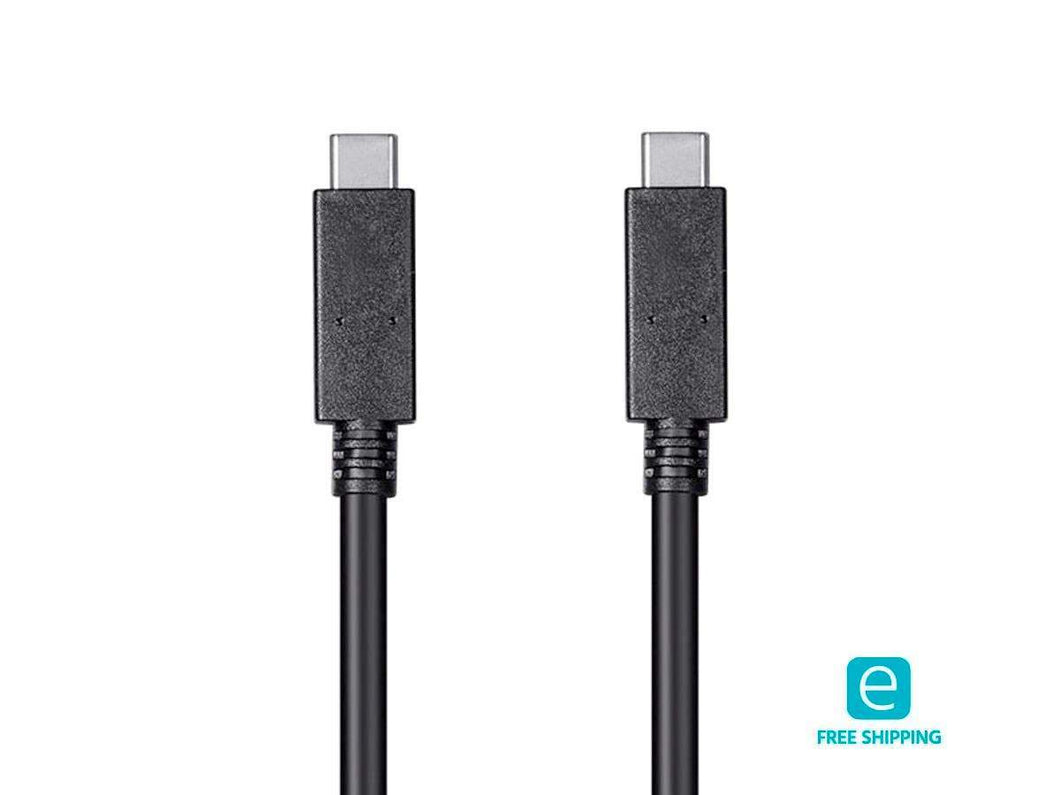 Monoprice Essentials USB Type C to Type C 3.1 Gen 1 Cable - 5Gbps, 3A, 30AWG, Black, 2m (6.6 ft)