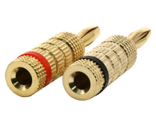 Load image into Gallery viewer, Monoprice 1 PAIR OF High-Quality Gold Plated Speaker Banana Plugs  Closed Screw Type