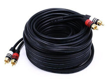 Load image into Gallery viewer, Monoprice Premium 2 RCA Plug/2 RCA Plug Cable - Black, M/M, 22AWG Conductor, Gold Plated Connector