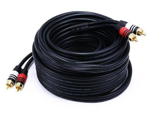 Monoprice Premium 2 RCA Plug/2 RCA Plug Cable - Black, M/M, 22AWG Conductor, Gold Plated Connector