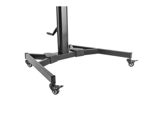 Premium Height adjustable TV Display Cart For Displays Max 50 Kgs With Portrait-to-Landscape Rotation, Hand Crank Height Adjustment, Cable Management