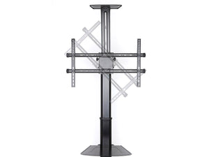 Premium Height adjustable TV Display Cart For Displays Max 50 Kgs With Portrait-to-Landscape Rotation, Hand Crank Height Adjustment, Cable Management