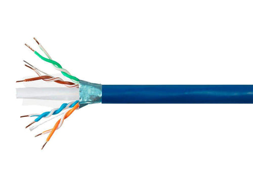 Monoprice Entegrade Series 1000FT Cat6A Plus 650MHz F/UTP Solid, Riser-Rated (CMR), 23AWG, Bulk Bare Copper Ethernet Network Cable, 10G, Blue