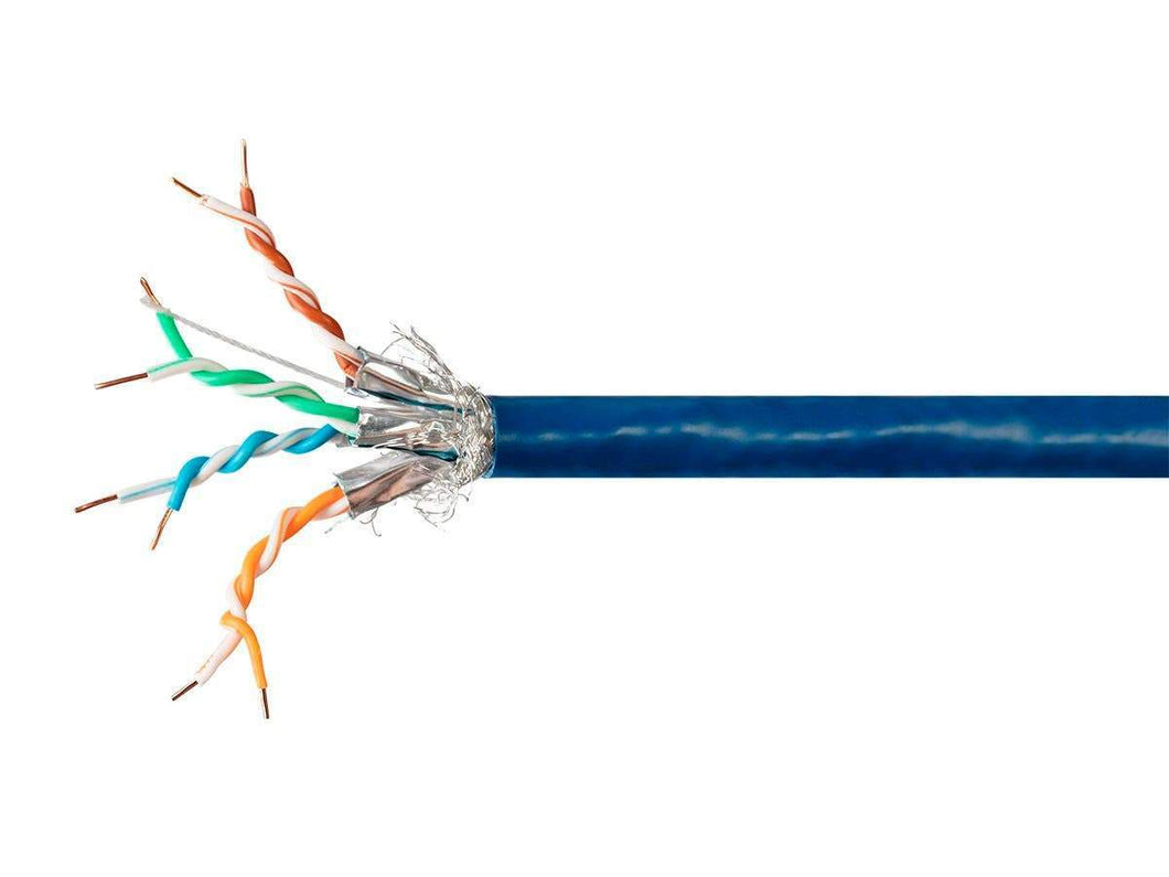 Monoprice Entegrade 1000FT Cat7 650MHz S/FTP Solid, 23AWG, Bulk Bare Copper Network Cable, 10G, Blue