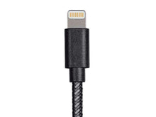 Load image into Gallery viewer, Monoprice Monofilament Braided Apple MFi Certified Lightning to USB Charge &amp; Sync Cable  6ft Black