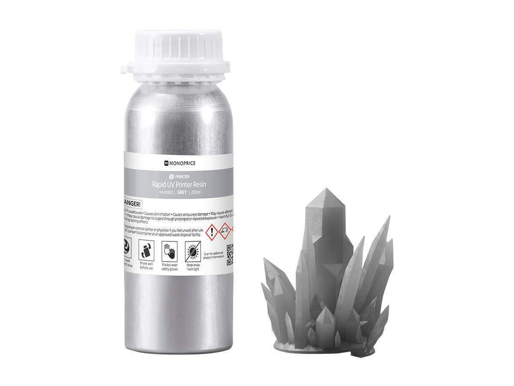 Monoprice MP Rapid UV 3D Printer Resin  250ml  Gray