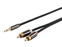 Load image into Gallery viewer, Monoprice Onyx Series Auxiliary 3.5mm Stereo Male to RCA Male Cable (Gold Plated)  6ft