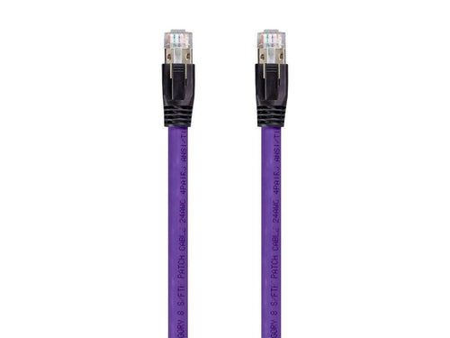 Monoprice Entegrade Series Cat8 24AWG S/FTP Ethernet Network Cable  2GHz  40G  1ft Purple