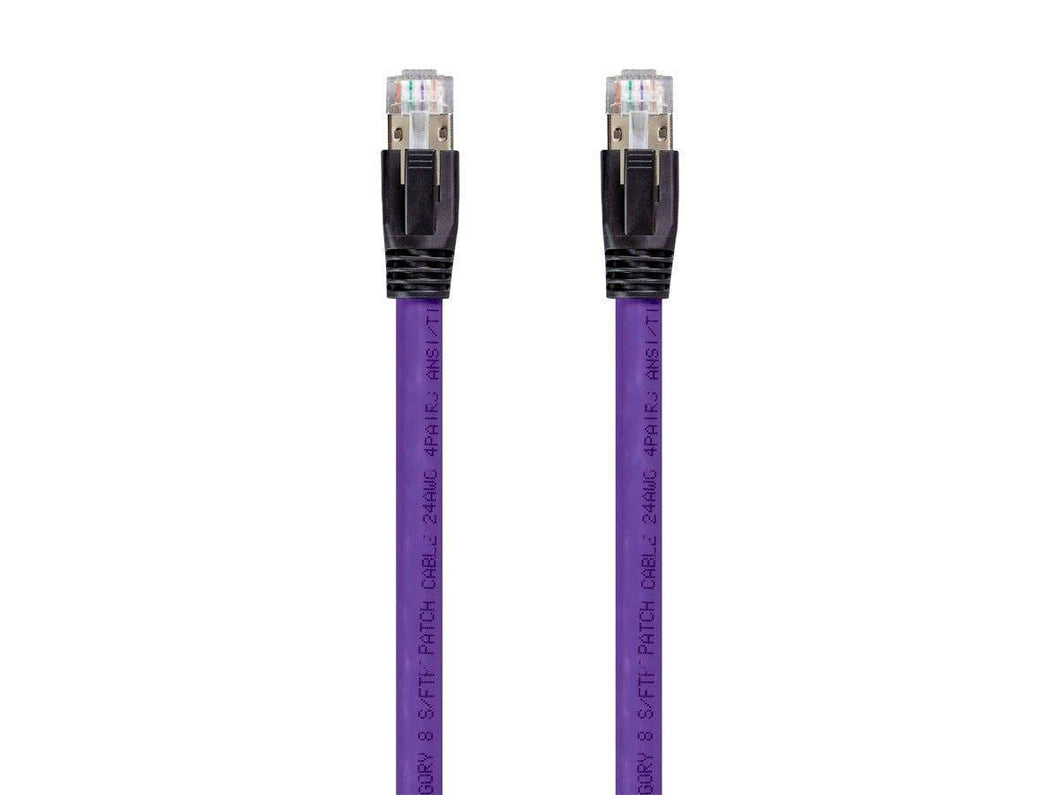 Monoprice Entegrade Series Cat8 24AWG S/FTP Ethernet Network Cable  2GHz  40G  1ft Purple