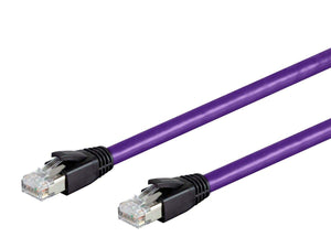 Monoprice Entegrade Series Cat8 24AWG S/FTP Ethernet Network Cable  2GHz  40G  1ft Purple