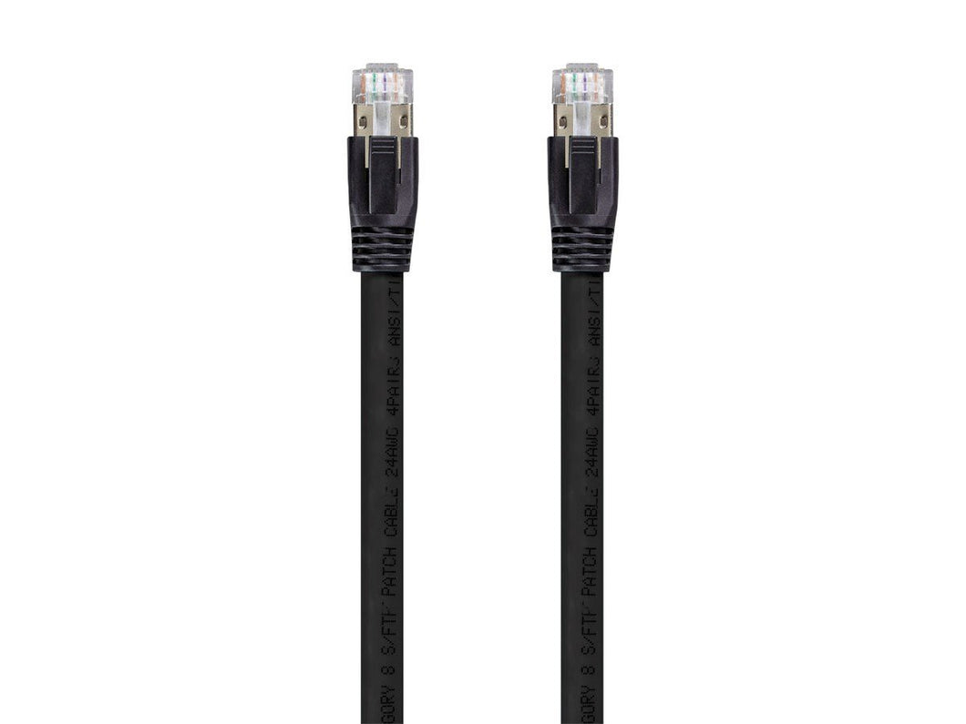 Cat8 24AWG S/FTP Ethernet Network Cable (5 pack) - 2GHz, 40G, Black