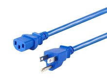 Load image into Gallery viewer, Monoprice 2ft 18AWG Blue Power Cord Cable with 3 Conductor PC Power Connector Socket  10A (NEMA 5-15P to IEC 60320 C13)