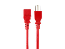 Load image into Gallery viewer, Monoprice 6ft 18AWG Red Power Cord Cable with 3 Conductor PC Power Connector Socket  10A (NEMA 5-15P to IEC 60320 C13)