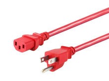 Load image into Gallery viewer, Monoprice 6ft 18AWG Red Power Cord Cable with 3 Conductor PC Power Connector Socket  10A (NEMA 5-15P to IEC 60320 C13)