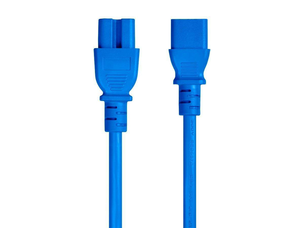 Monoprice 6ft 14AWG Blue Heavy-Duty Computer Extension Power Cord  15A  14AWG (IEC-320-C14 to IEC-320-C15)