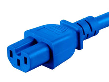 Load image into Gallery viewer, Monoprice 6ft 14AWG Blue Heavy-Duty Computer Extension Power Cord  15A  14AWG (IEC-320-C14 to IEC-320-C15)