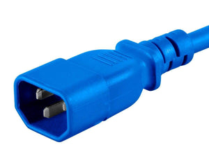 Monoprice 6ft 14AWG Blue Heavy-Duty Computer Extension Power Cord  15A  14AWG (IEC-320-C14 to IEC-320-C15)