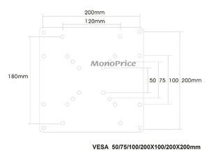 Monoprice 200x200mm Bracket Universal VESA Adapter Plate