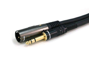 3ft Premier Series XLR Male to 1/4inch TRS Male 16AWG Cable (Gold Plated)  2 Pack